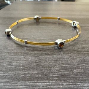 Two Tone Amber Silver & Gold Bracelet